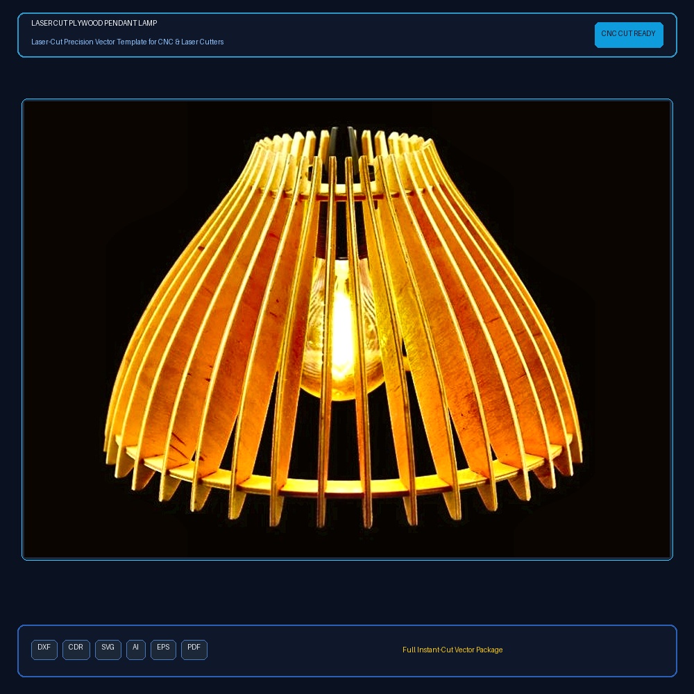 Laser Cut Plywood Pendant Lamp