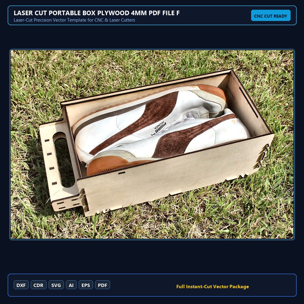 Laser Cut Portable Box Plywood 4mm PDF File Free Download - 3axis.co