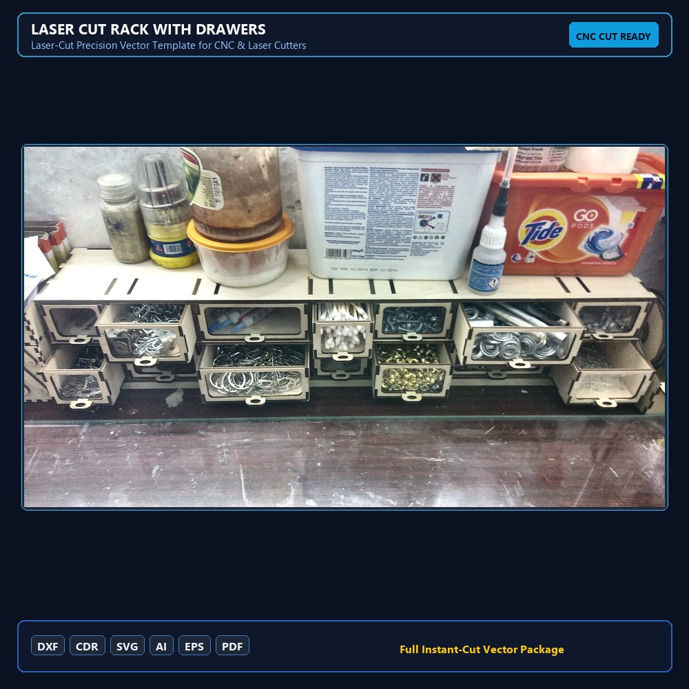 Laser Cut Rack With Drawers