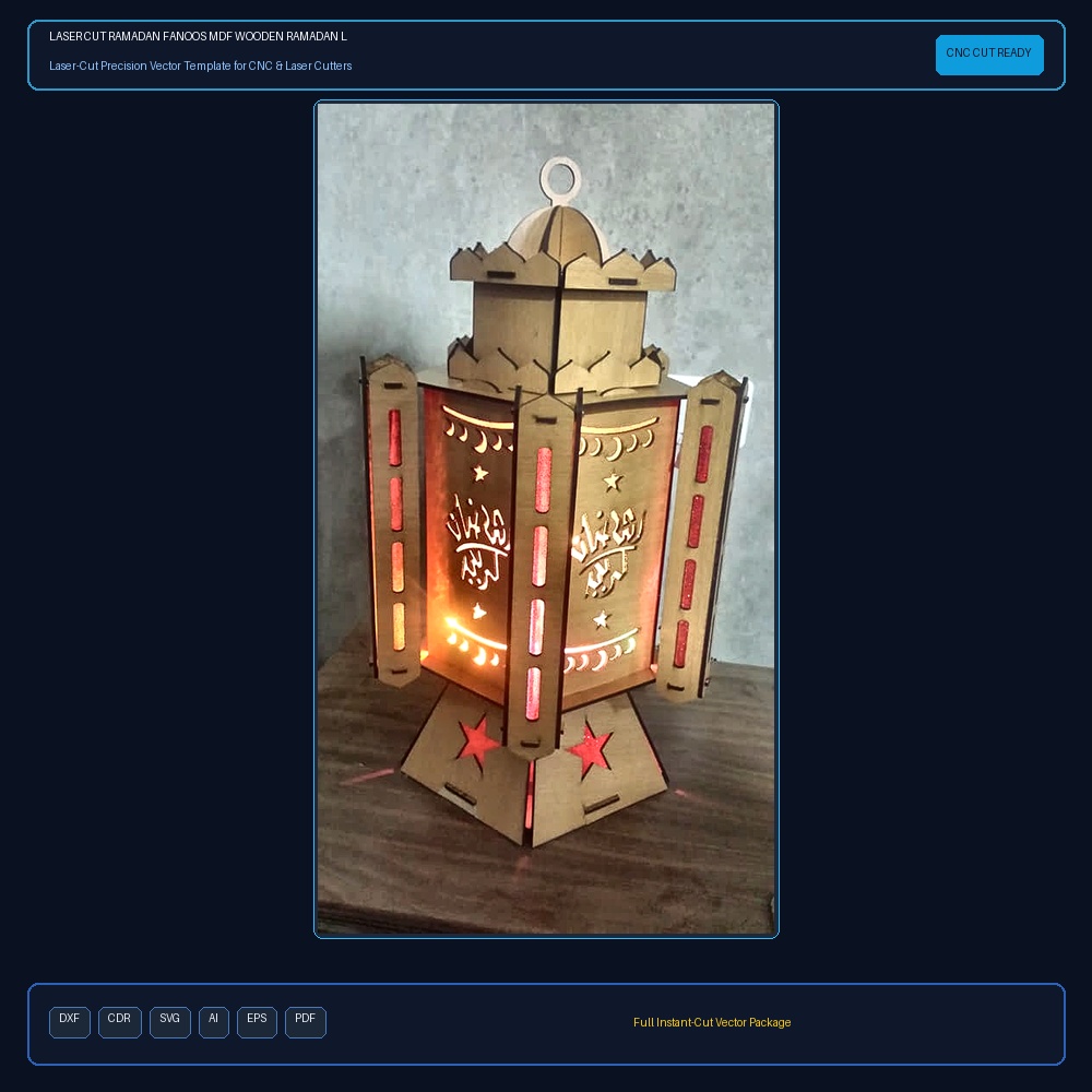 Laser Cut Ramadan Fanoos Mdf Wooden Ramadan Lantern