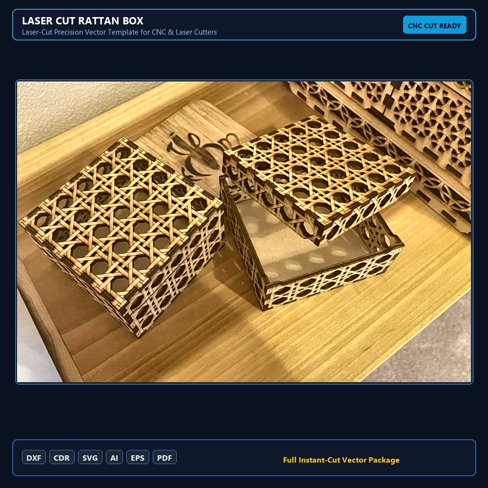 Laser Cut Rattan Box