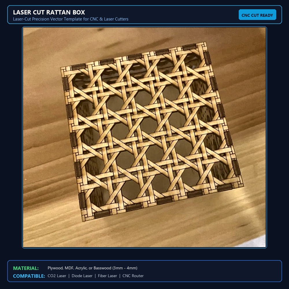 Laser Cut Rattan Box View 2