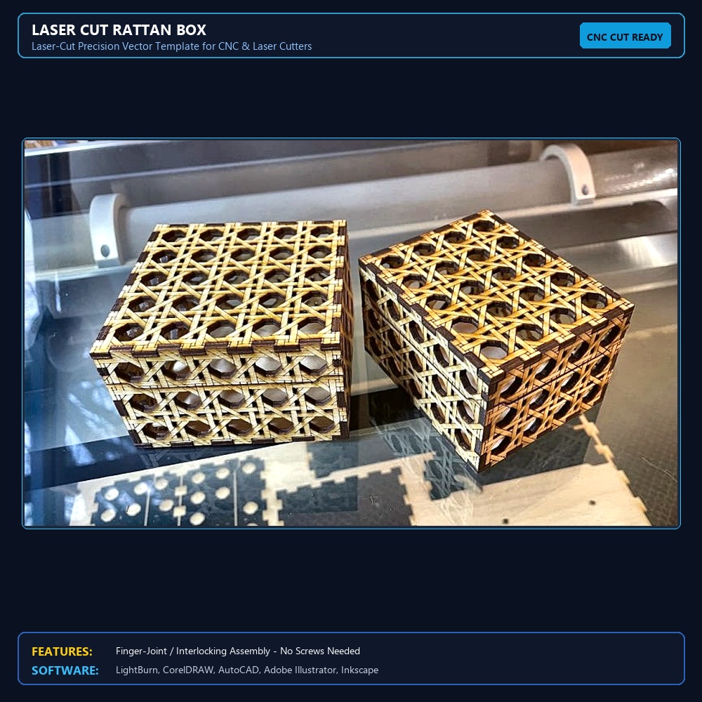 Laser Cut Rattan Box View 4