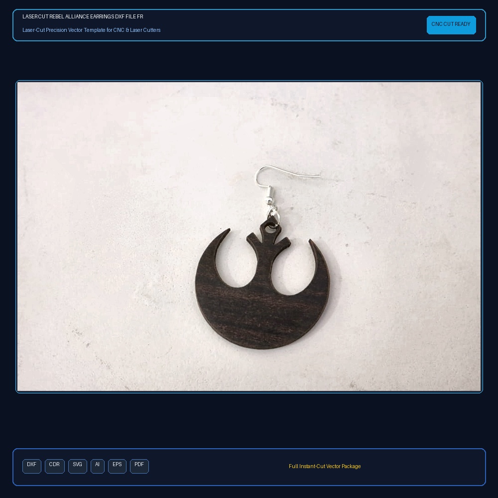 Laser Cut Rebel Alliance Earrings DXF File Free Download - 3axis.co