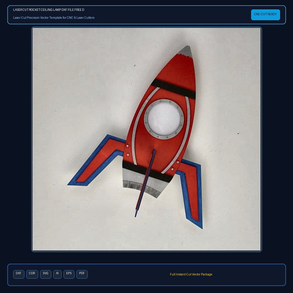 Laser Cut Rocket Ceiling Lamp DXF File Free Download - 3axis.co