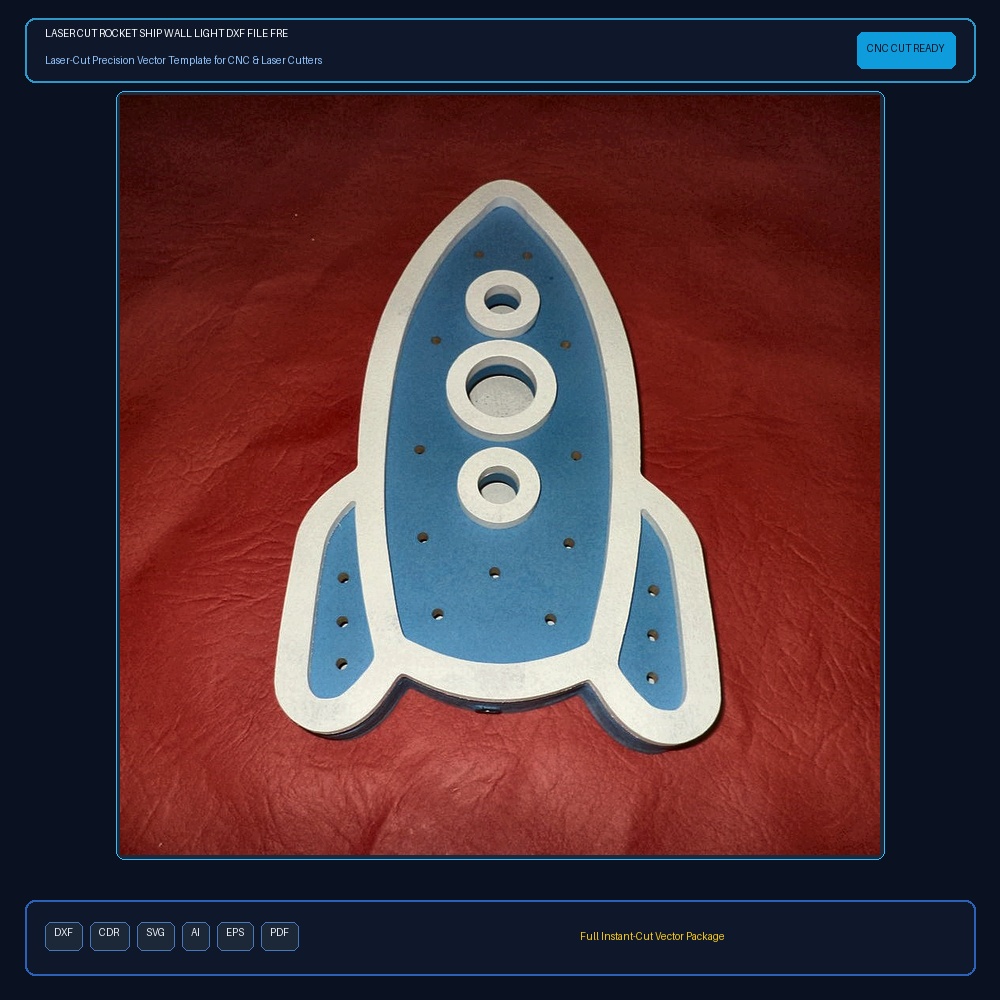Laser Cut Rocket Ship Wall Light DXF File Free Download - 3axis.co