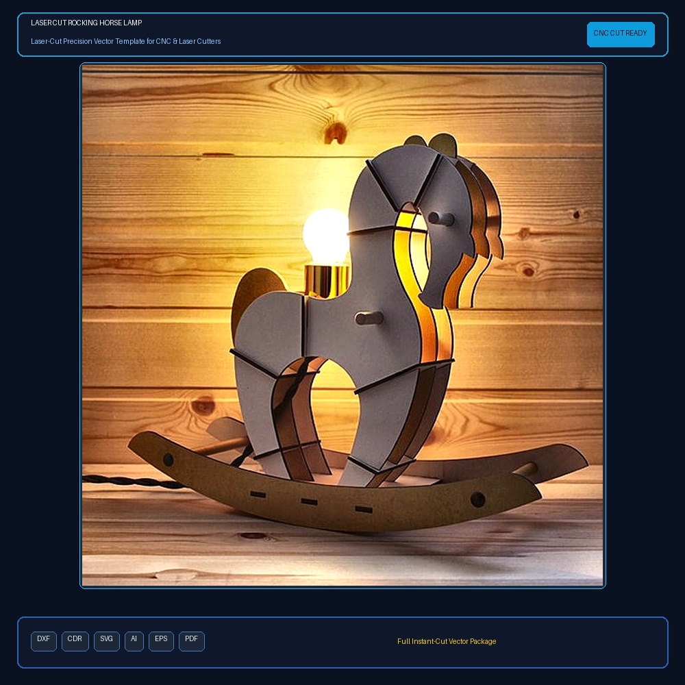 Laser Cut Rocking Horse Lamp
