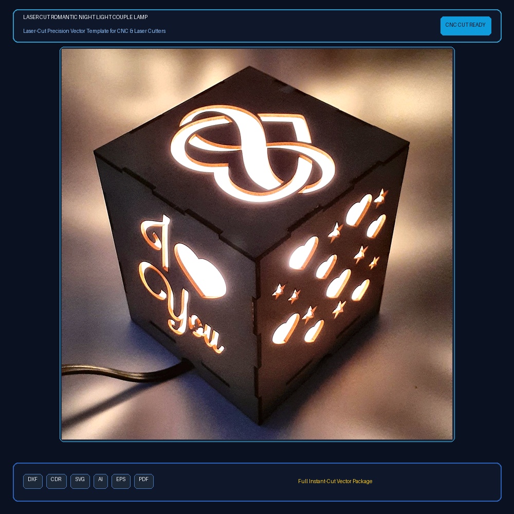 Laser Cut Romantic Night Light Couple Lamp