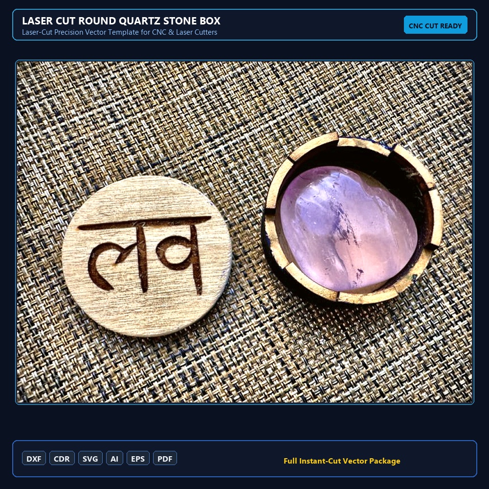 Laser Cut Round Quartz Stone Box