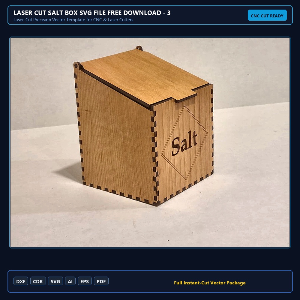 Laser Cut Salt Box SVG File Free Download - 3axis.co
