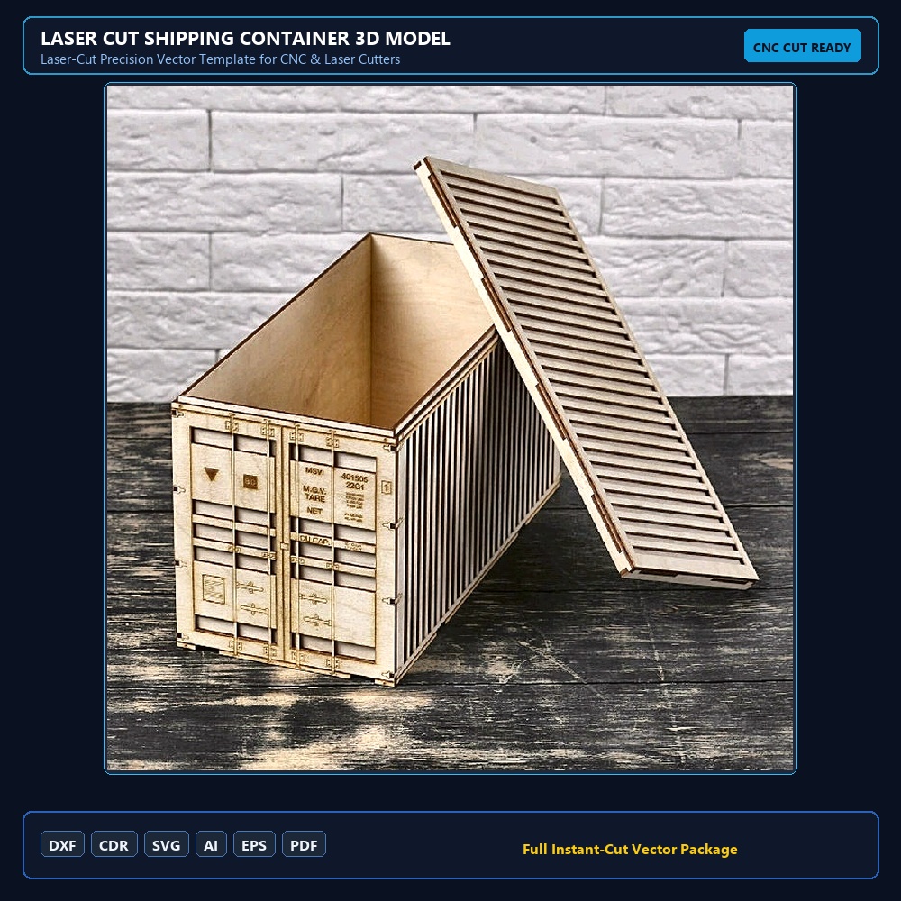 Laser Cut Shipping Container 3D Model