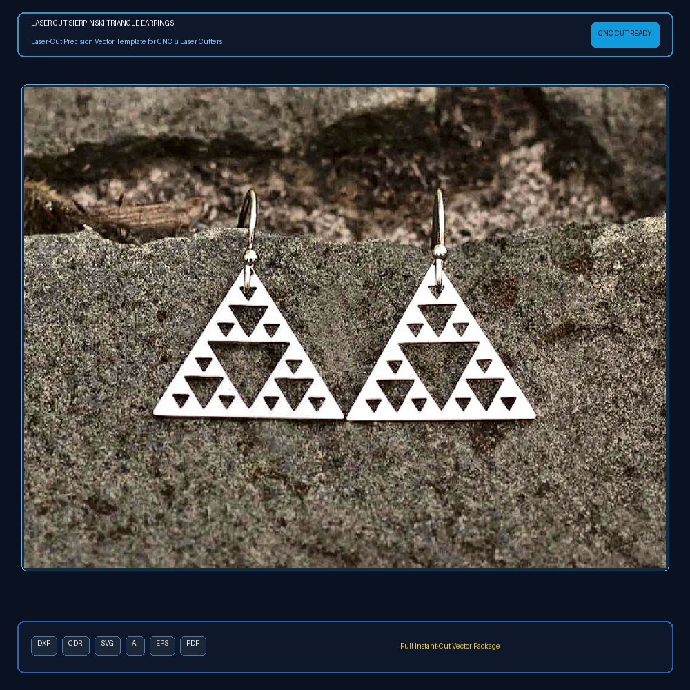 Laser Cut Sierpinski Triangle Earrings