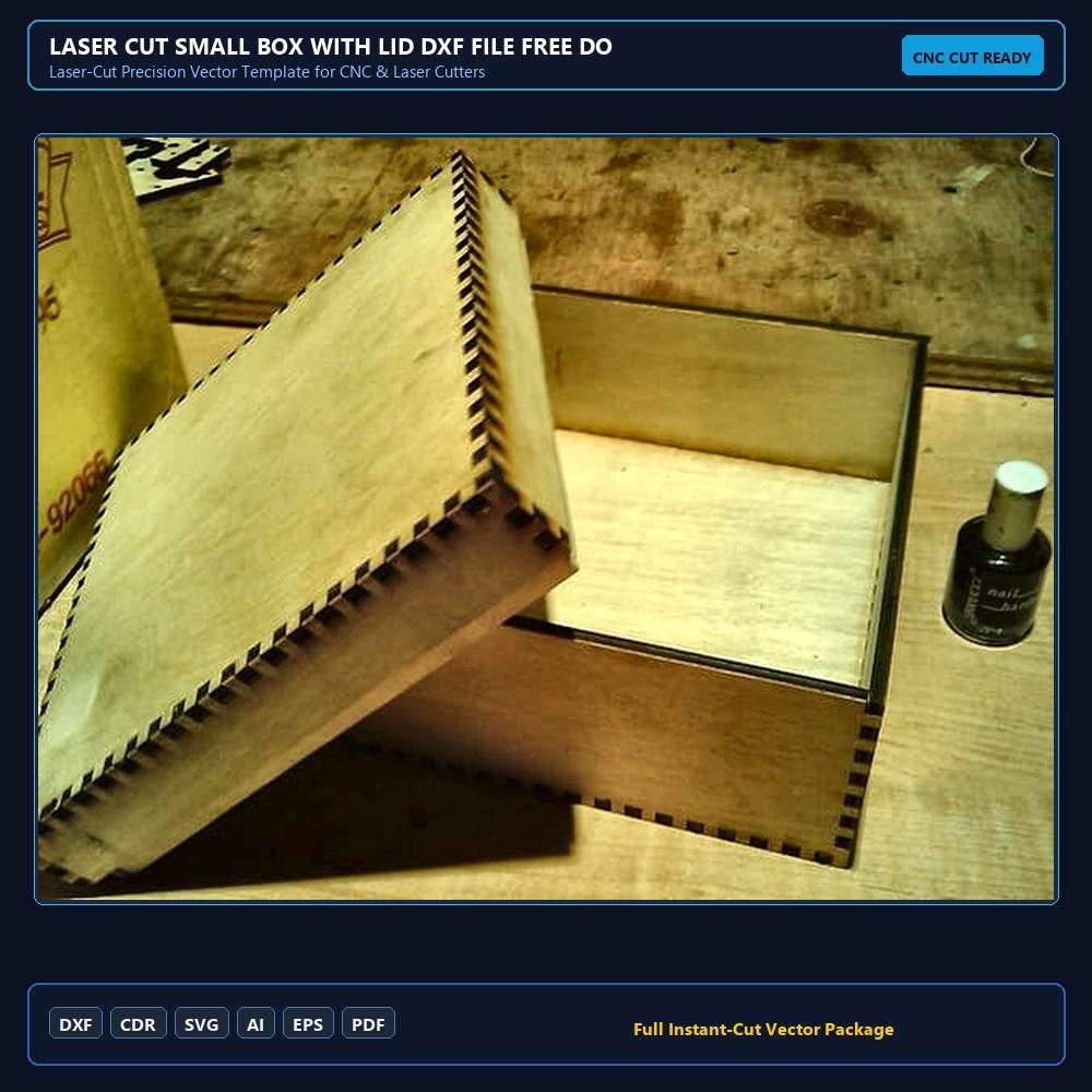 Laser Cut Small Box With Lid DXF File Free Download - 3axis.co