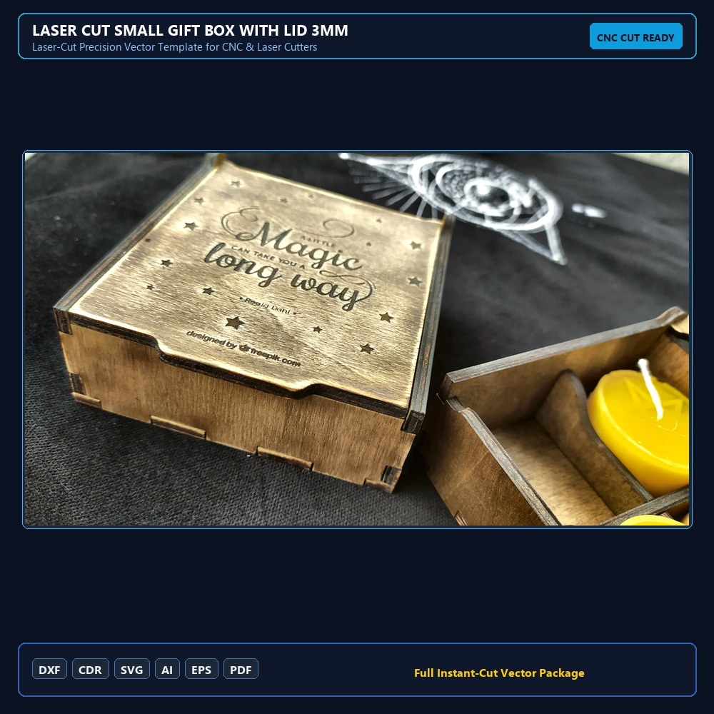 Laser Cut Small Gift Box With Lid 3mm
