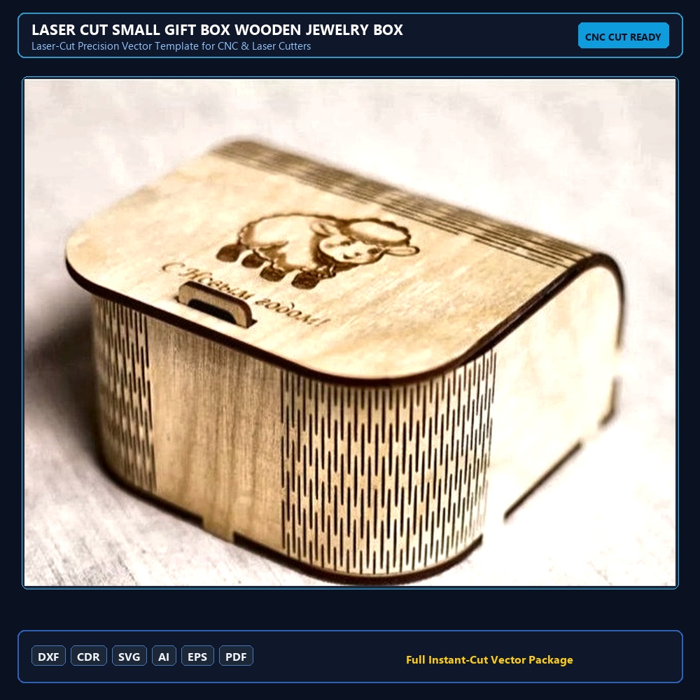 Laser Cut Small Gift Box Wooden Jewelry Box