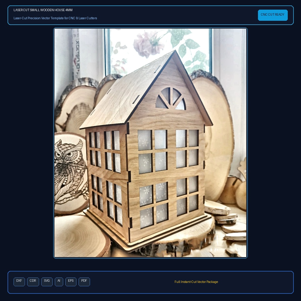 Laser Cut Small Wooden House 4mm