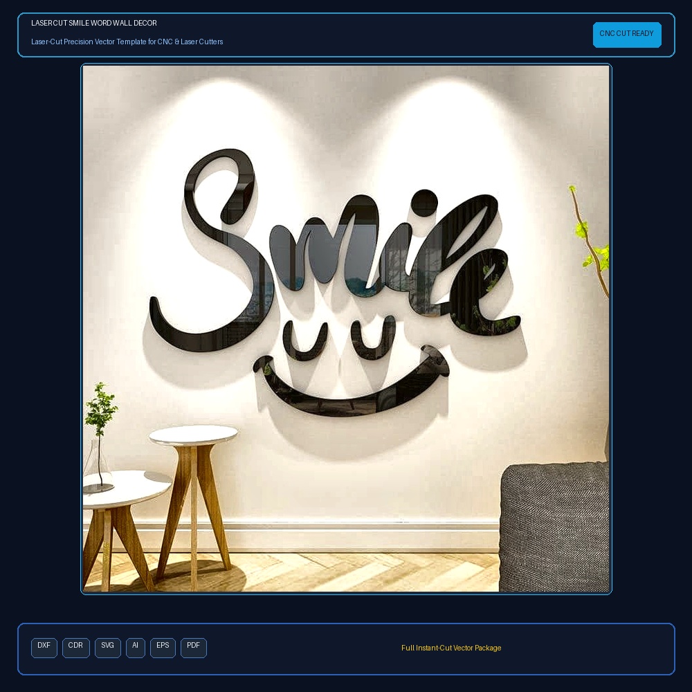 Laser Cut Smile Word Wall Decor