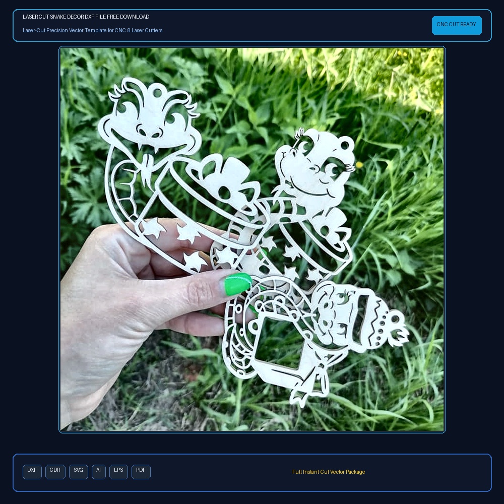 Laser Cut Snake Decor DXF File Free Download - 3axis.co