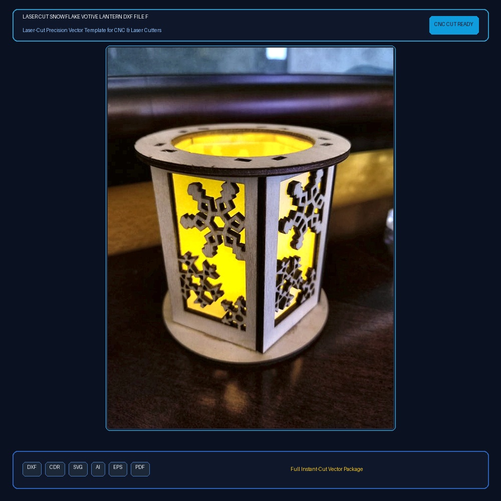 Laser Cut Snowflake Votive Lantern DXF File Free Download - 3axis.co