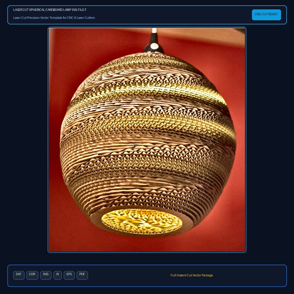 Laser Cut Spherical Cardboard Lamp SVG File Free Download - 3axis.co