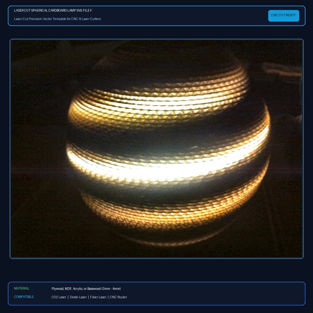 Laser Cut Spherical Cardboard Lamp SVG File Free Download - 3axis.co View 2
