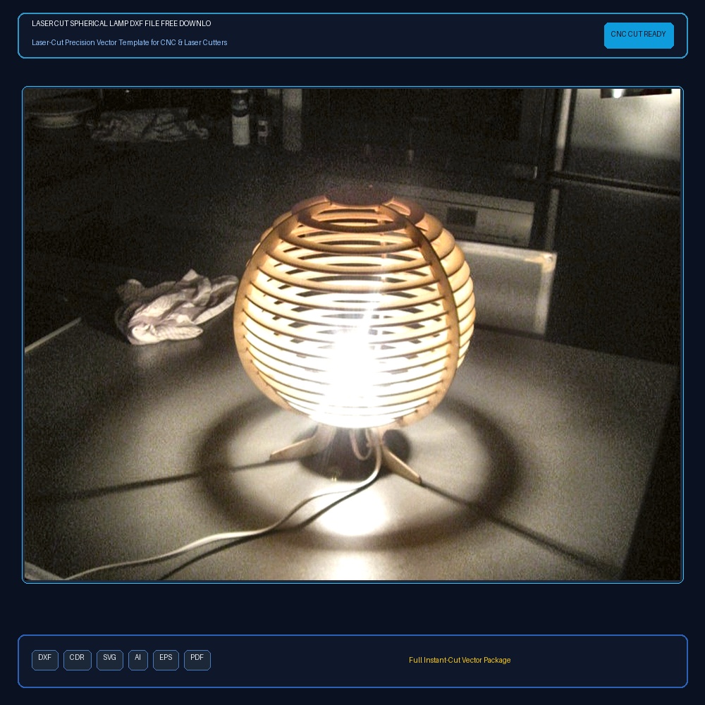 Laser Cut Spherical Lamp DXF File Free Download - 3axis.co