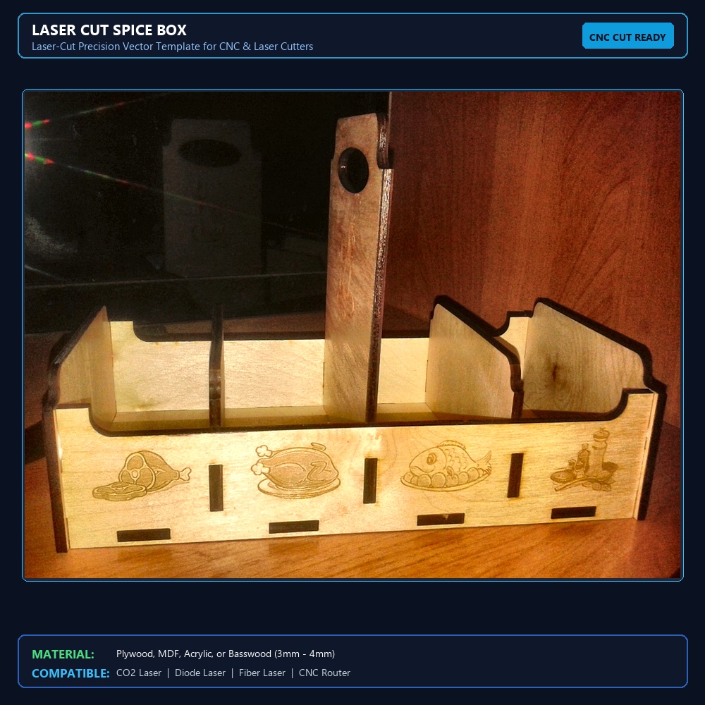 Laser Cut Spice Box View 2