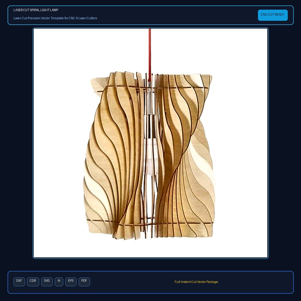 Laser Cut Spiral Light Lamp