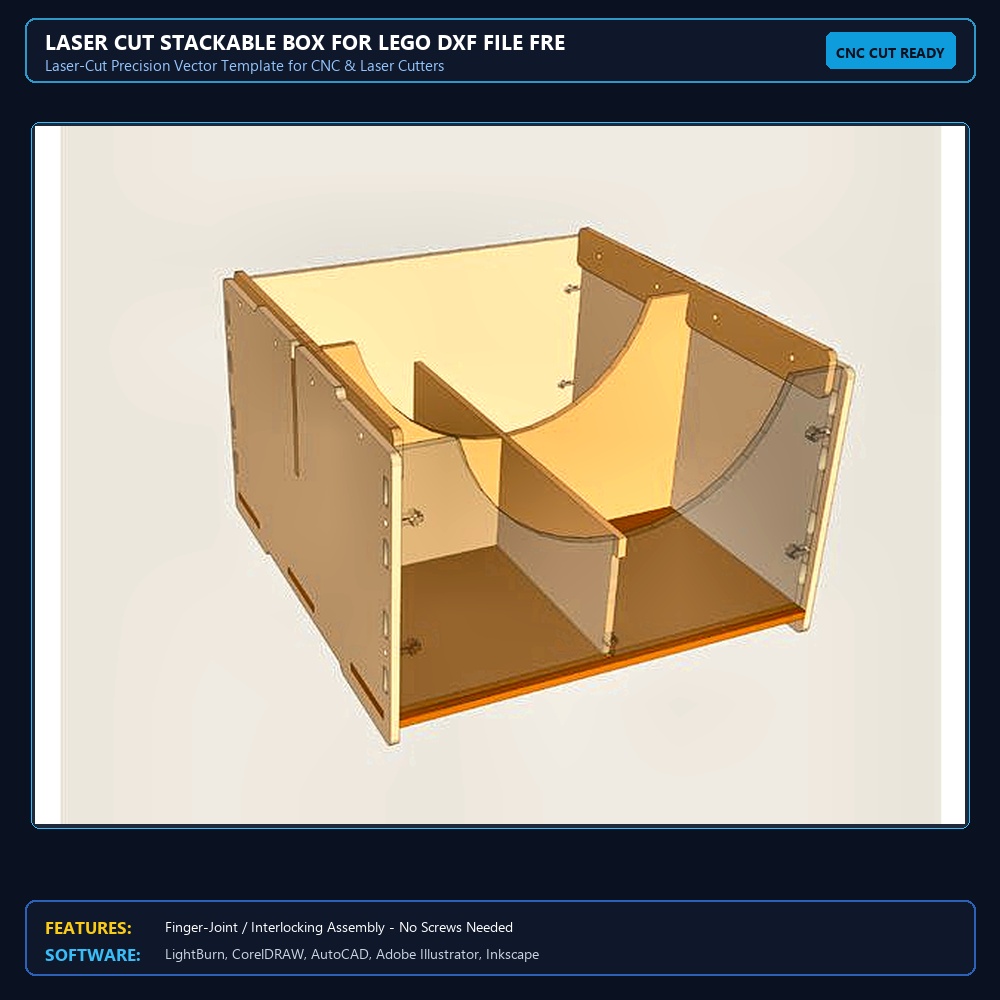 Laser Cut Stackable Box For Lego DXF File Free Download - 3axis.co View 3