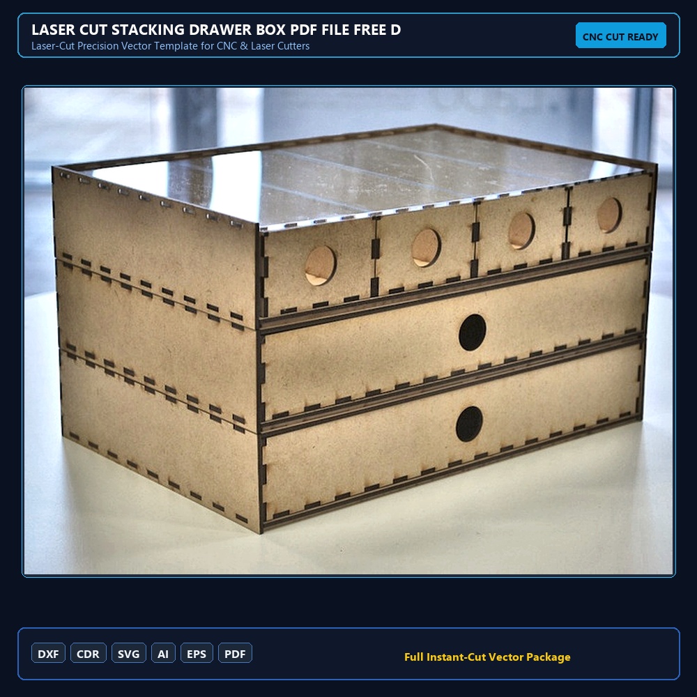 Laser Cut Stacking Drawer Box PDF File Free Download - 3axis.co
