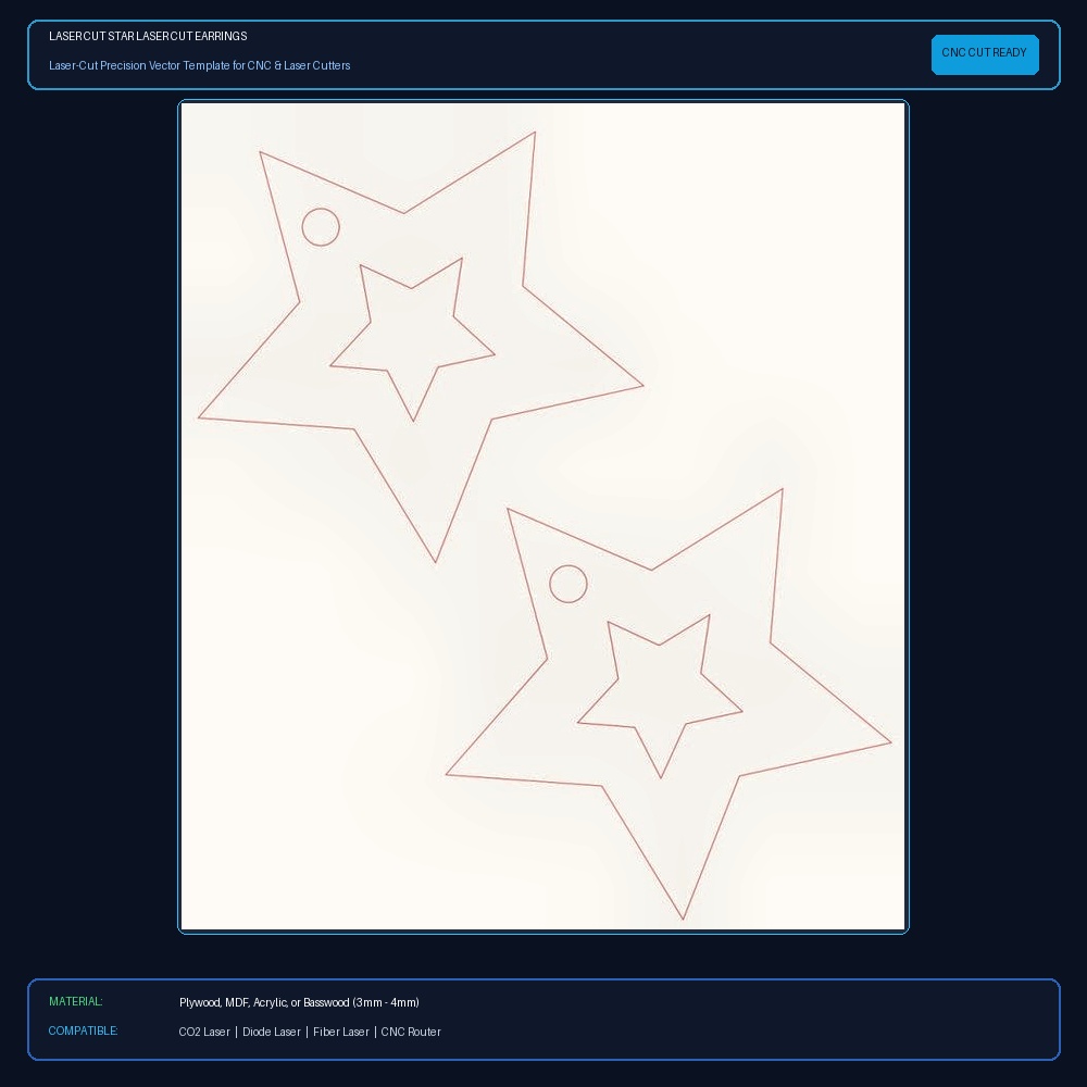 Laser Cut Star Laser Cut Earrings View 2