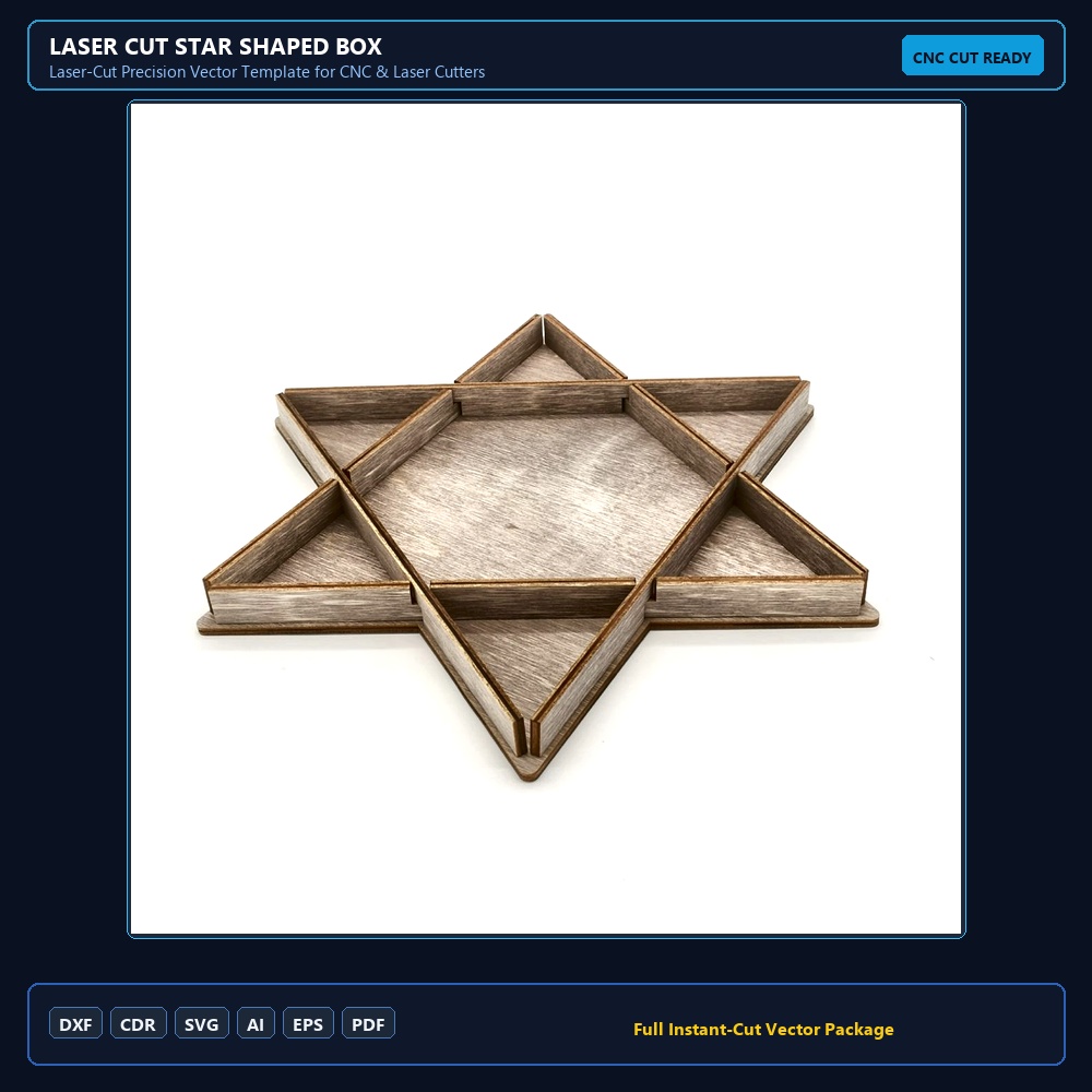 Laser Cut Star Shaped Box