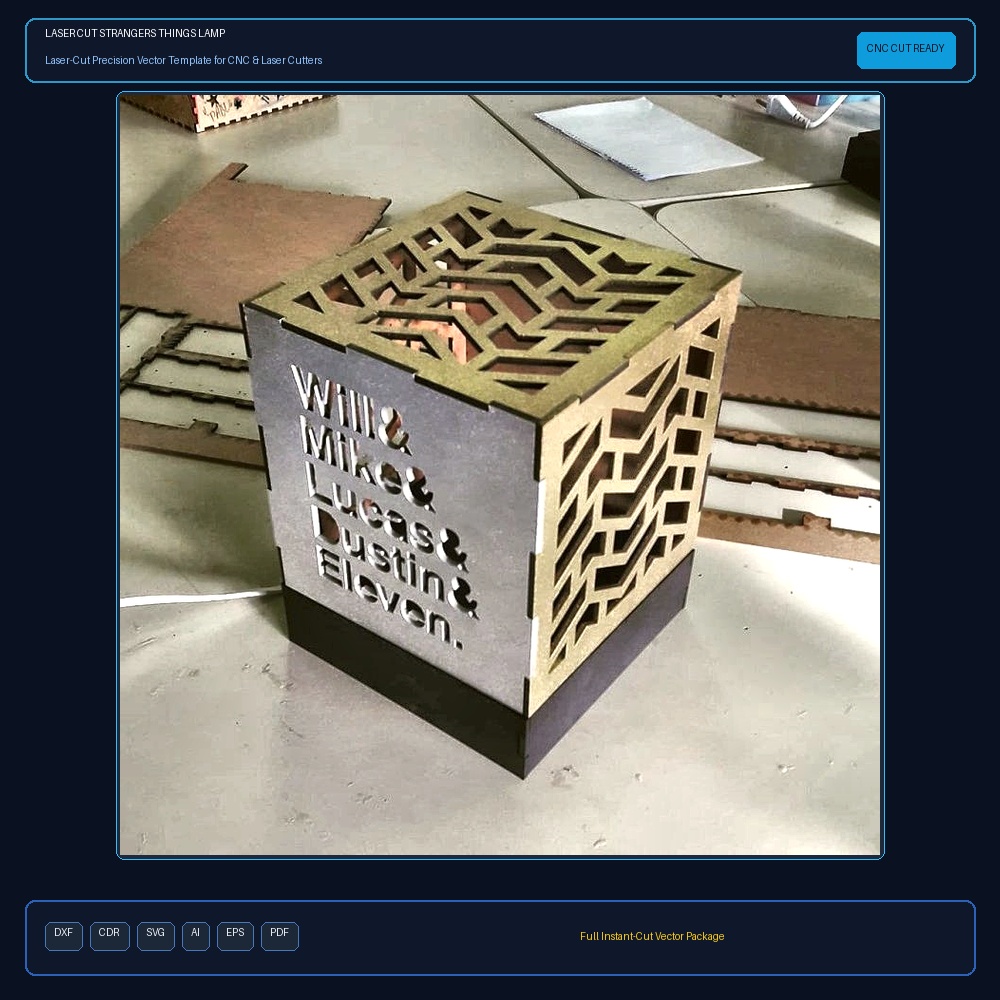 Laser Cut Strangers Things Lamp