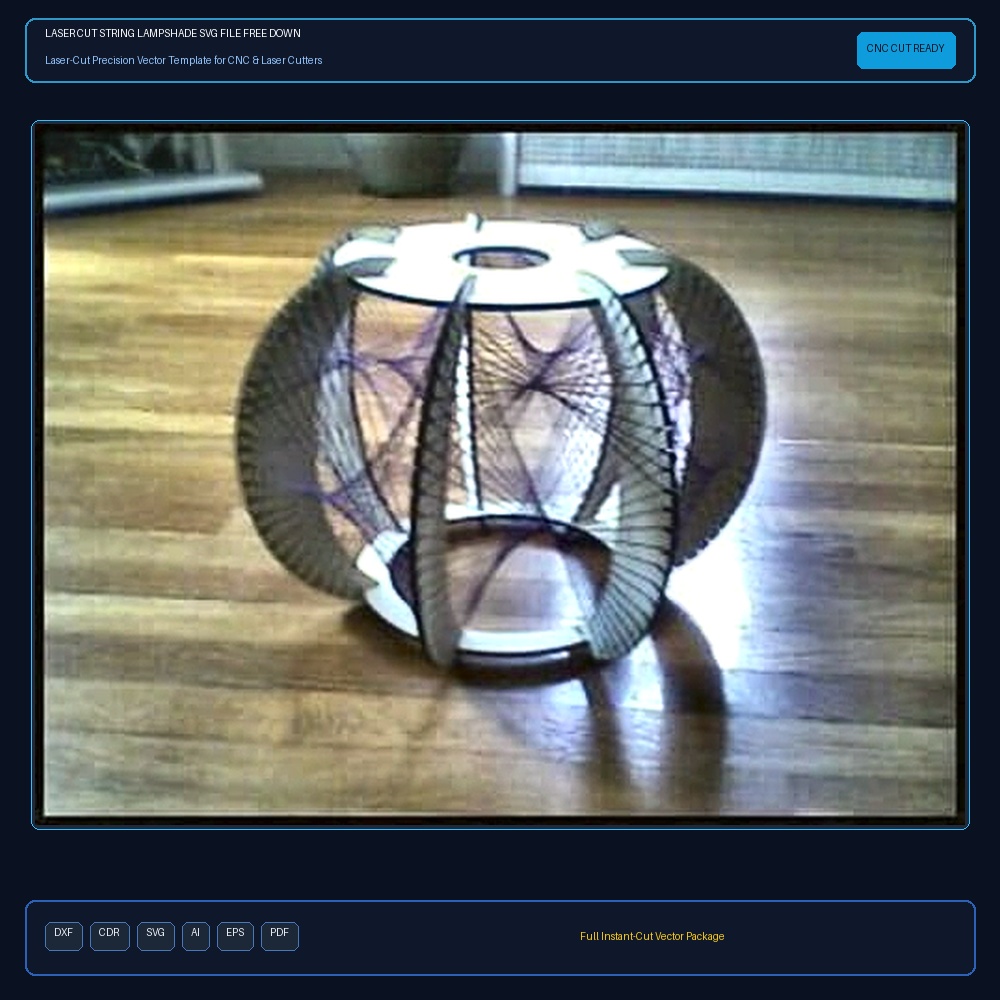 Laser Cut String Lampshade SVG File Free Download - 3axis.co