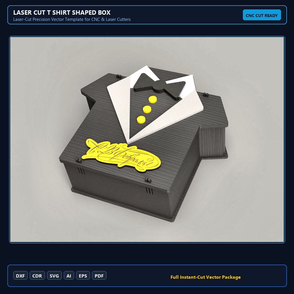 Laser Cut T Shirt Shaped Box