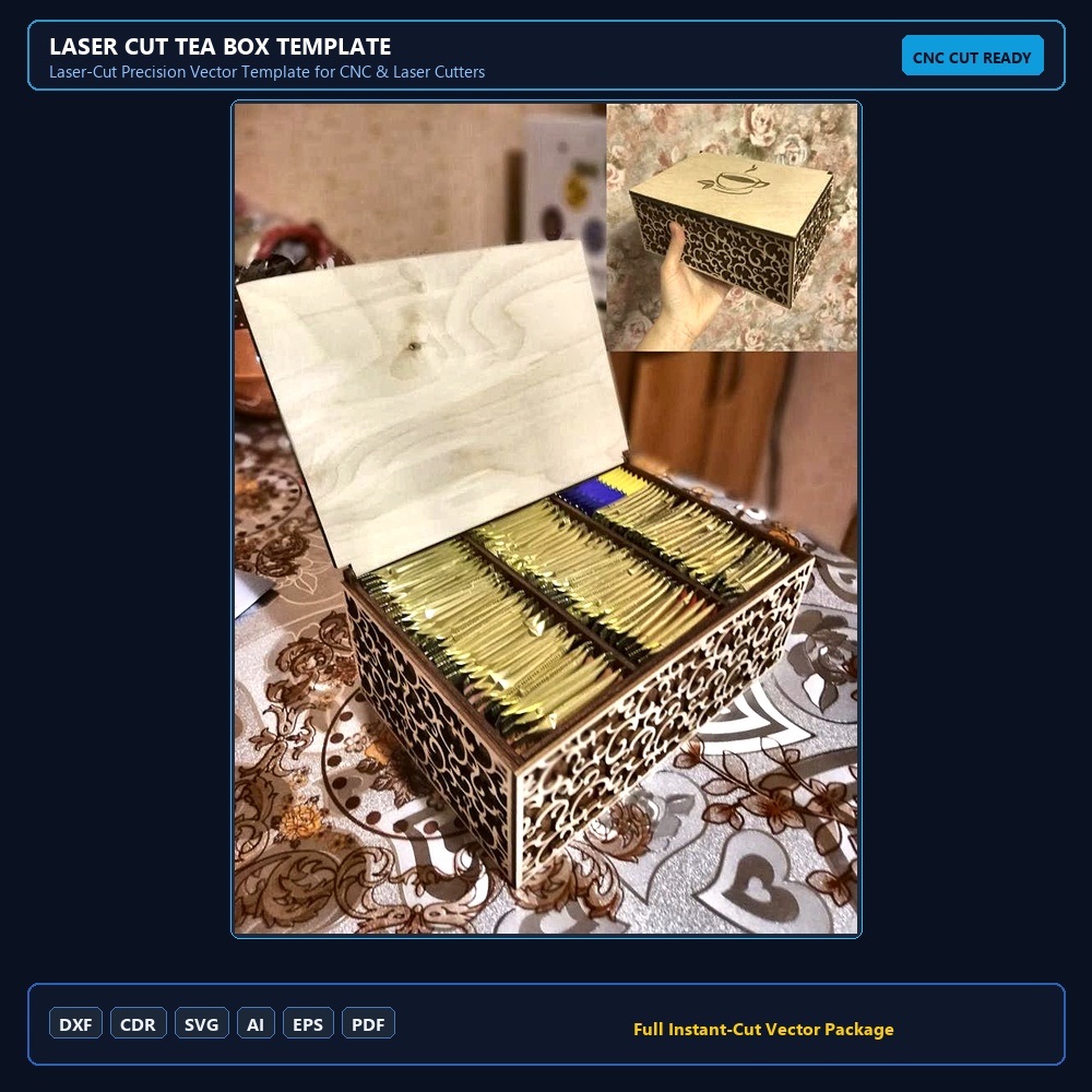 Laser Cut Tea Box Template