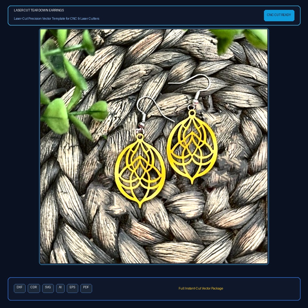 Laser Cut Tear Down Earrings