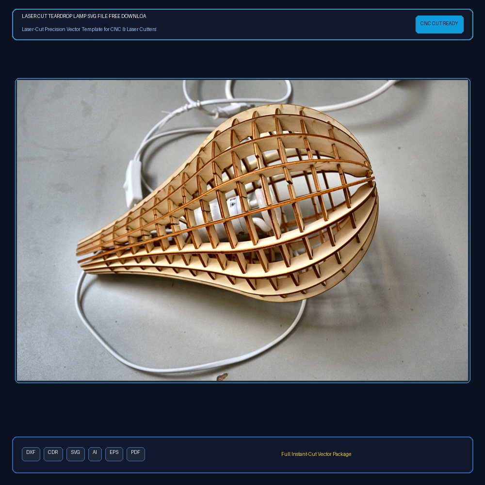 Laser Cut Teardrop Lamp SVG File Free Download - 3axis.co
