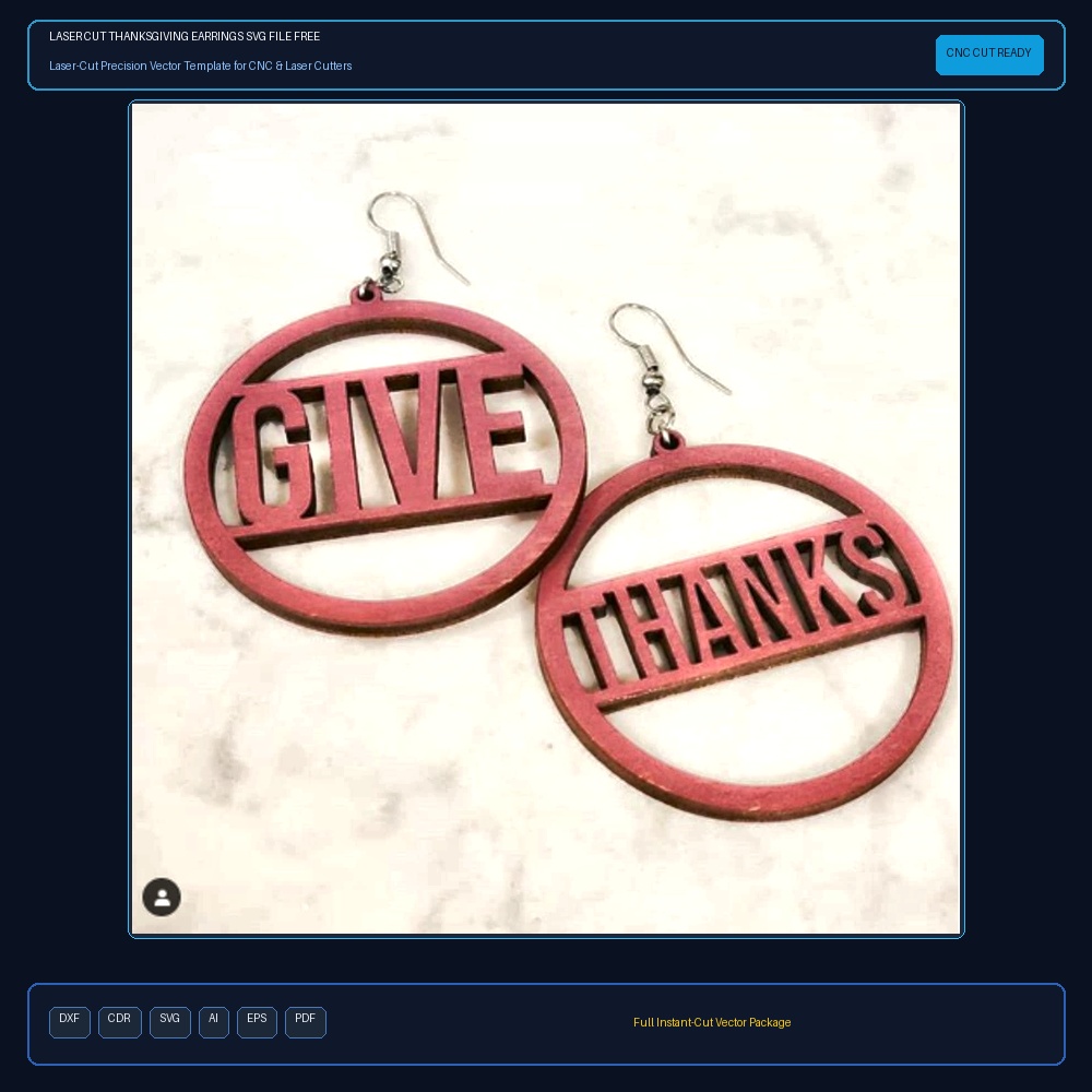 Laser Cut Thanksgiving Earrings SVG File Free Download - 3axis.co
