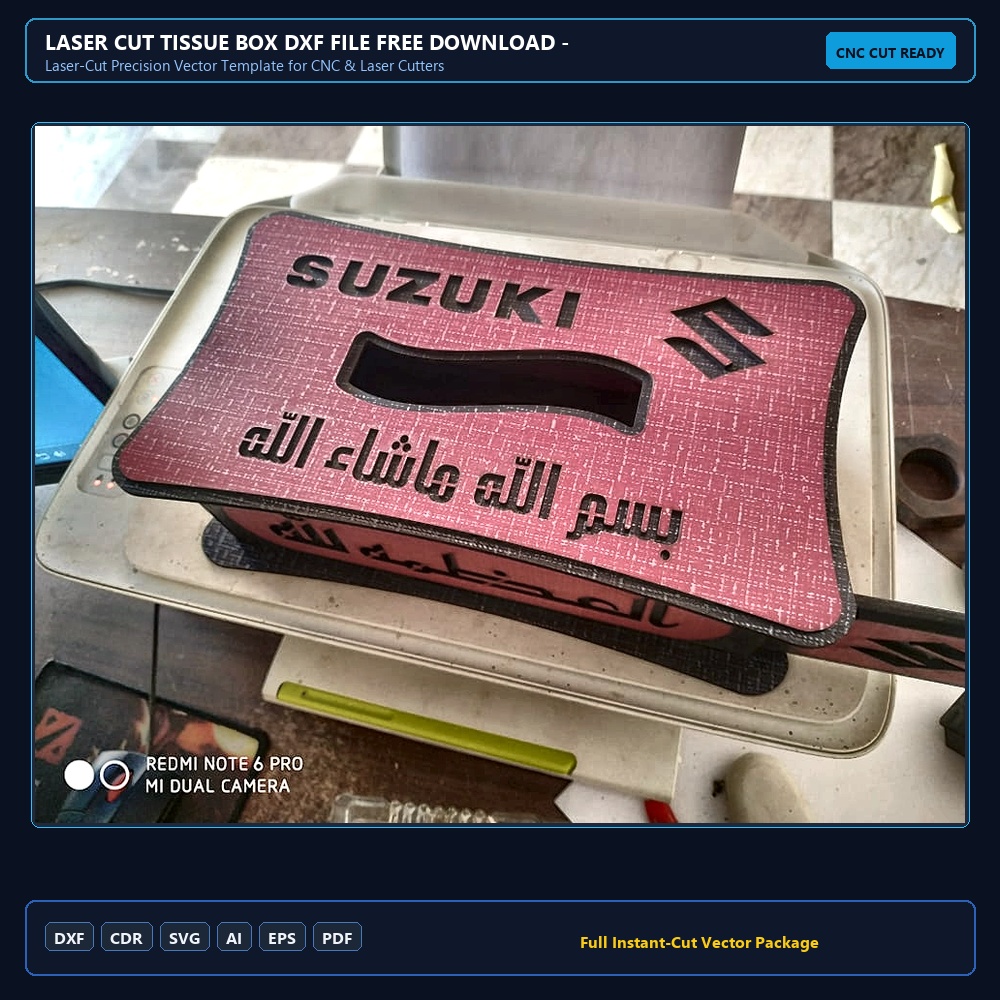 Laser Cut Tissue Box DXF File Free Download - 3axis.co