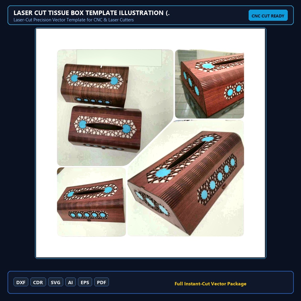 Laser Cut Tissue Box Template Illustration (.ai) vector file free download - 3axis.co