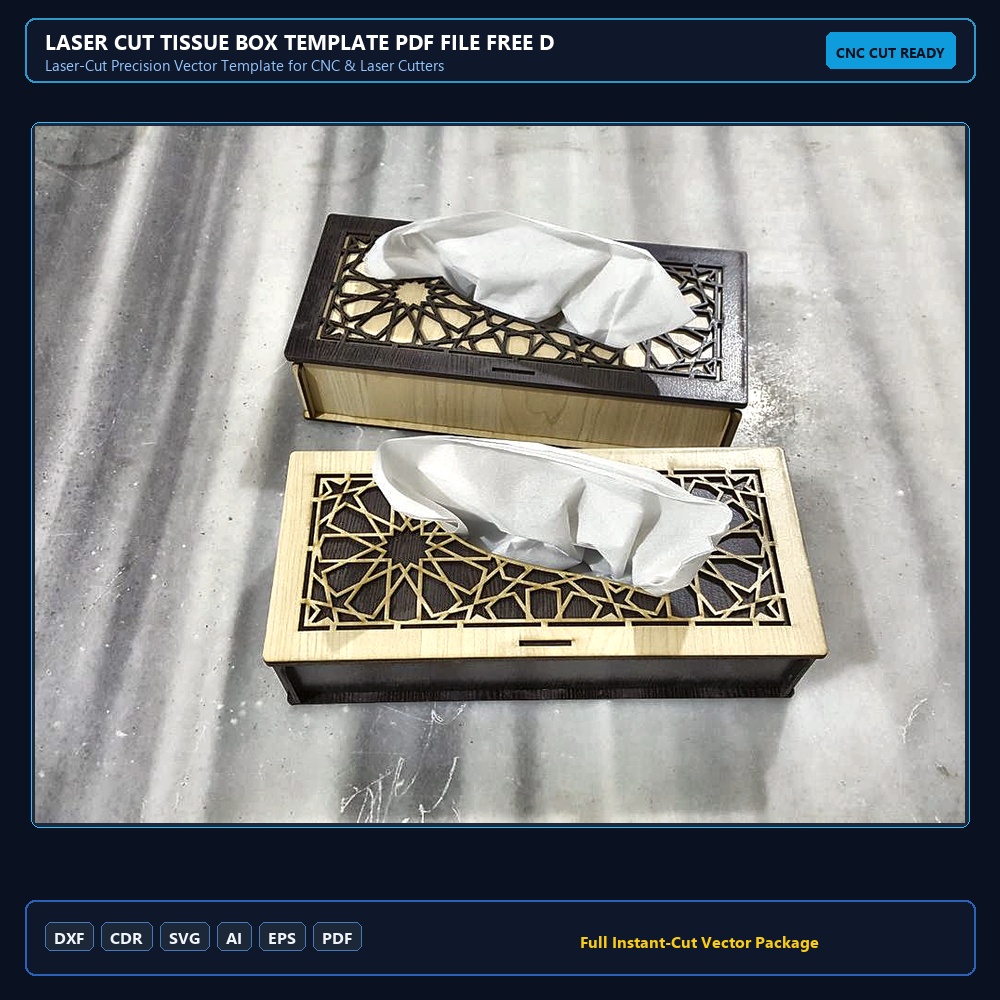 Laser Cut Tissue Box Template PDF File Free Download - 3axis.co
