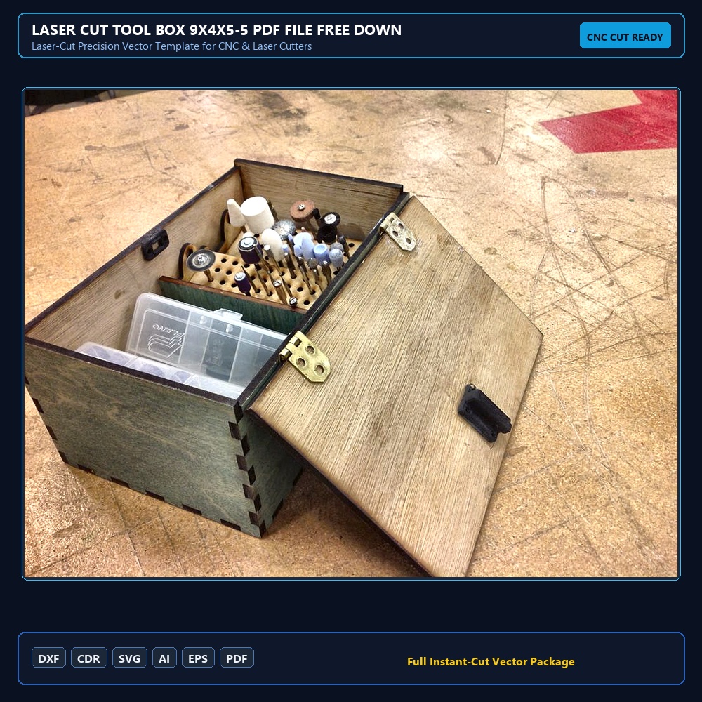 Laser Cut Tool Box 9x4x5-5 PDF File Free Download - 3axis.co