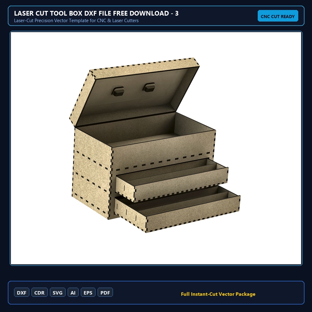 Laser Cut Tool Box DXF File Free Download - 3axis.co
