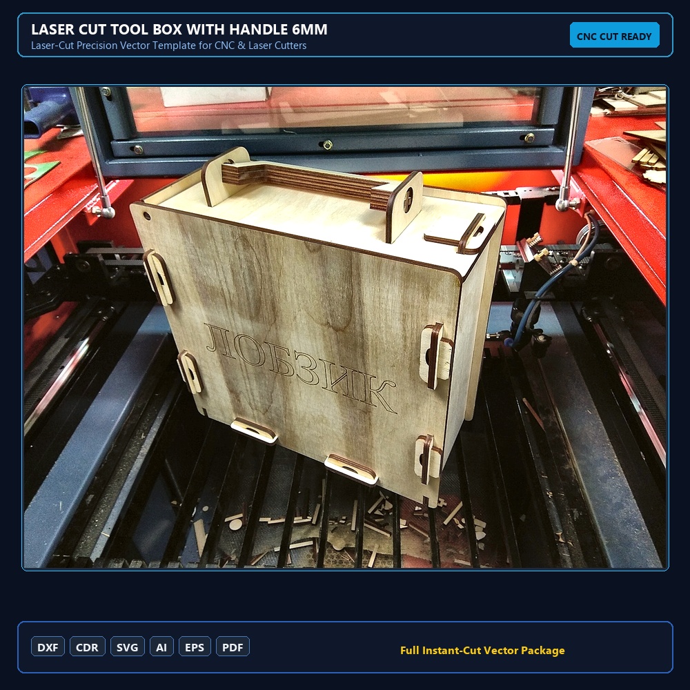 Laser Cut Tool Box With Handle 6mm