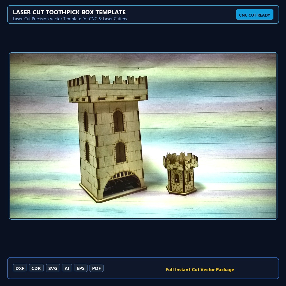 Laser Cut Toothpick Box Template