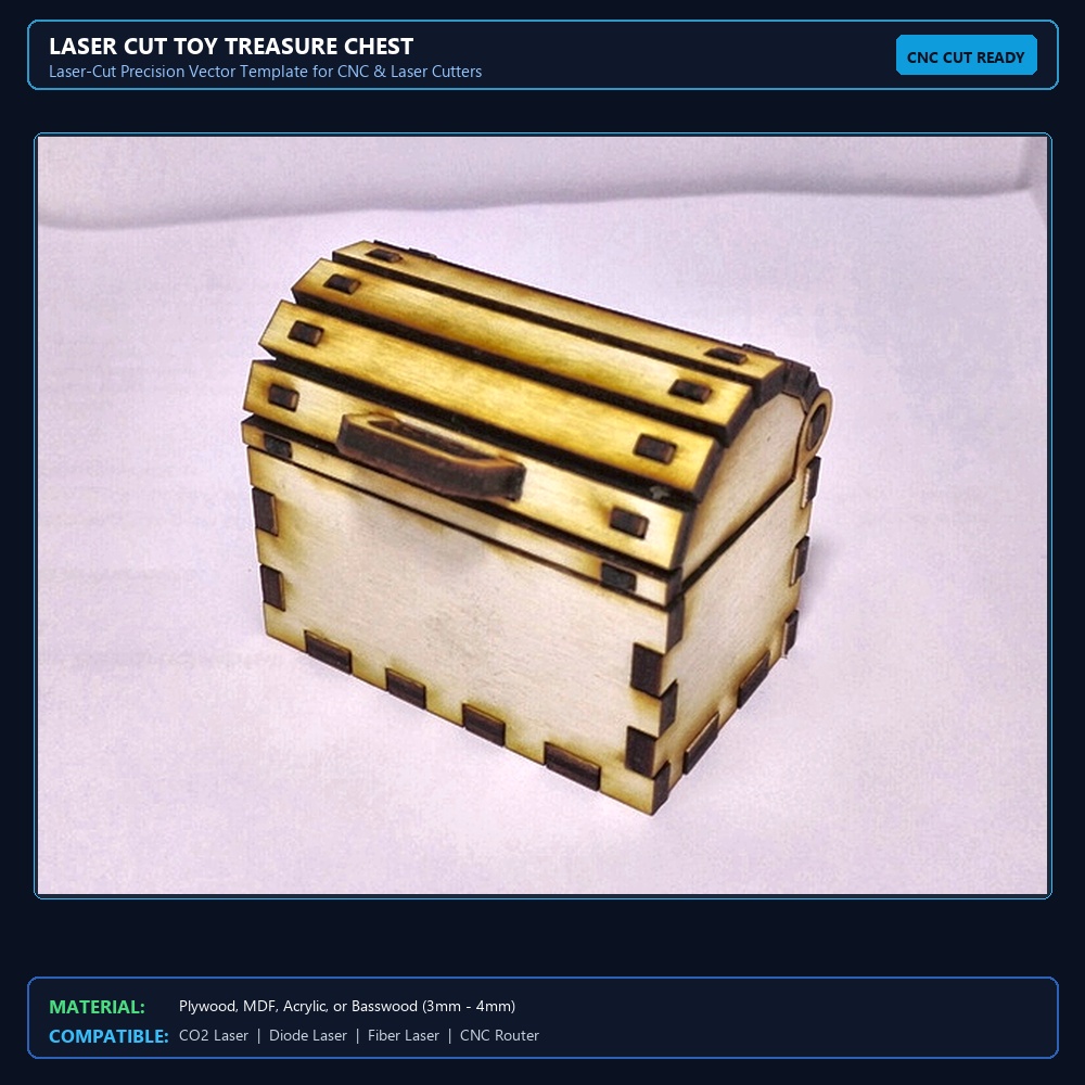 Laser Cut Toy Treasure Chest View 2