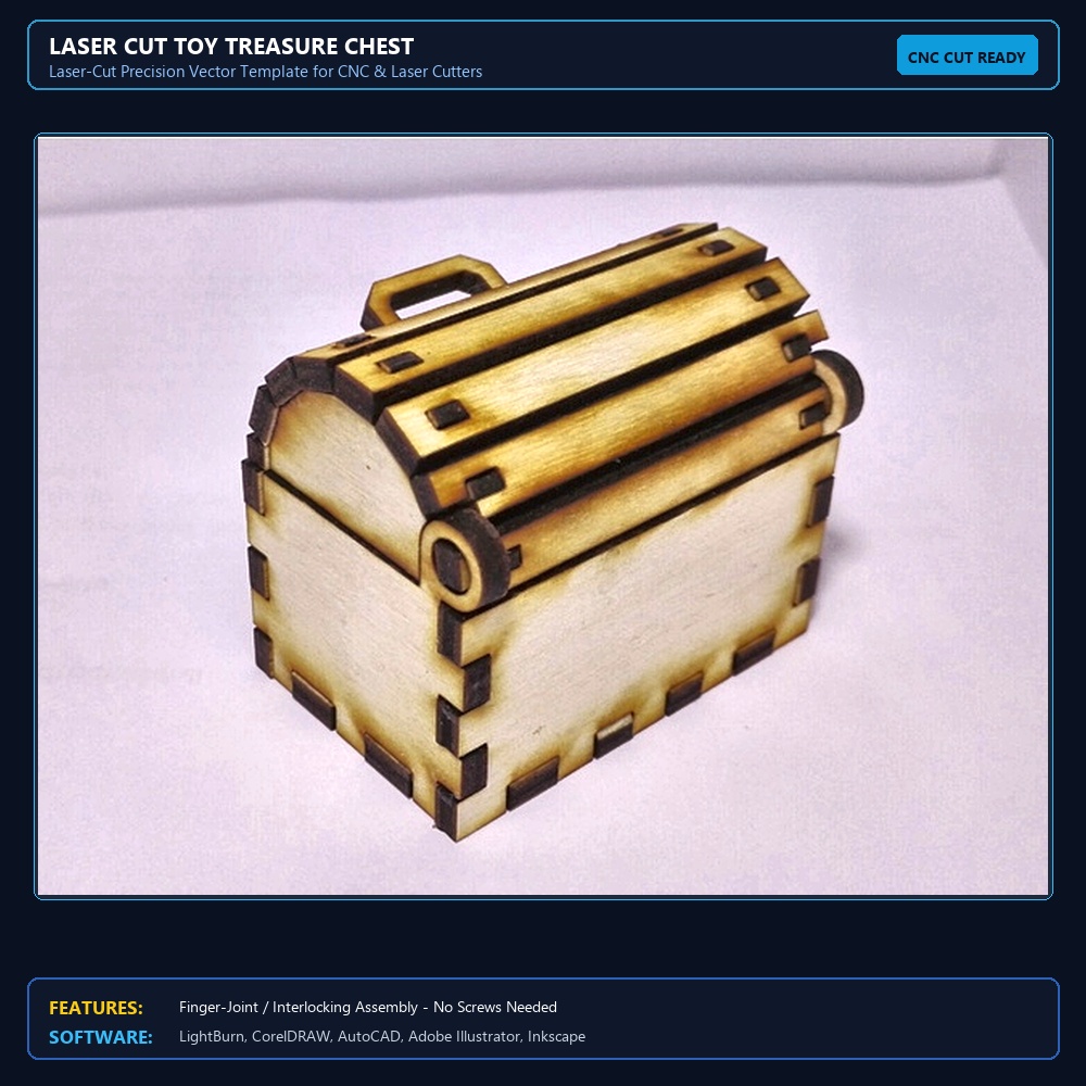 Laser Cut Toy Treasure Chest View 3