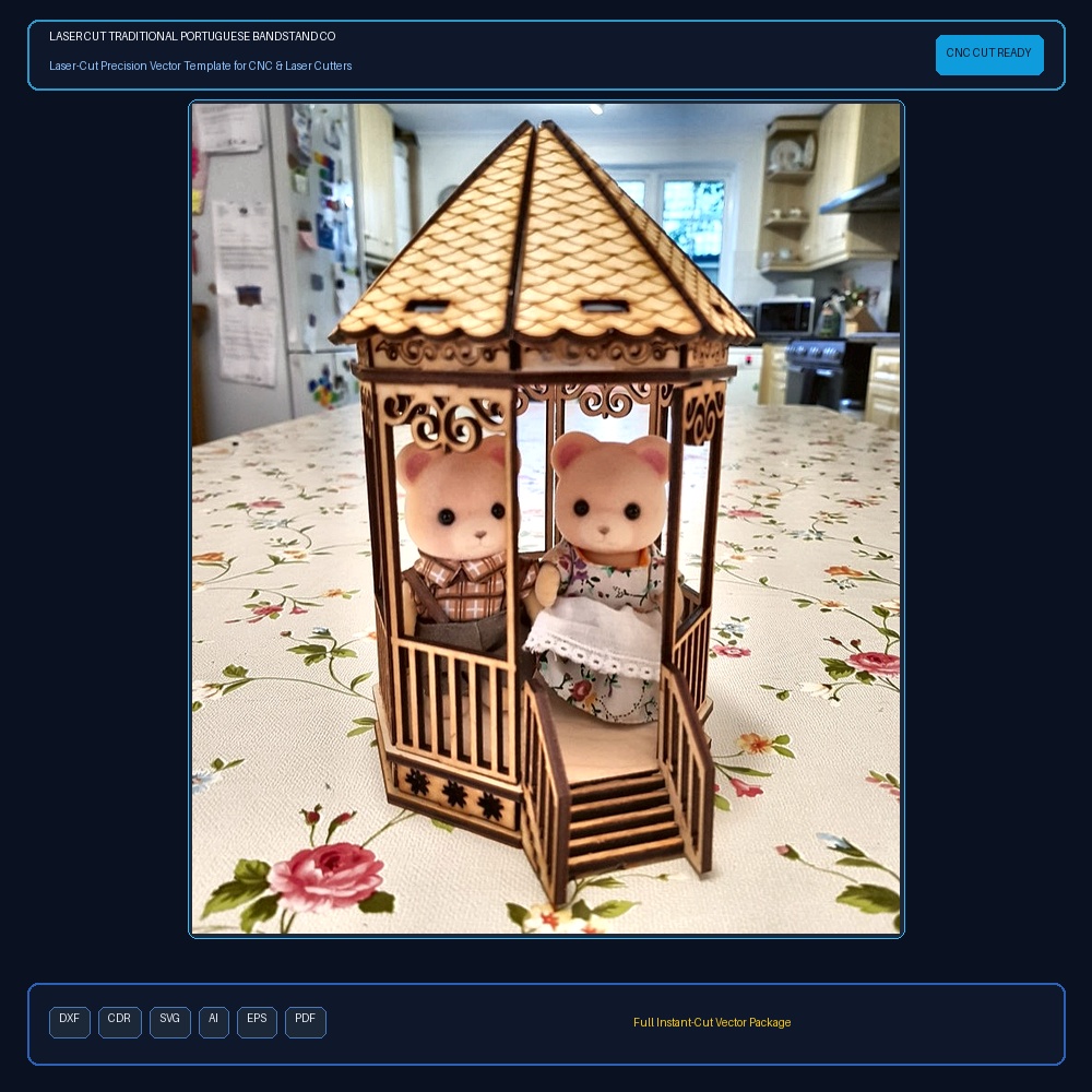 Laser Cut Traditional Portuguese Bandstand Coreto 3mm