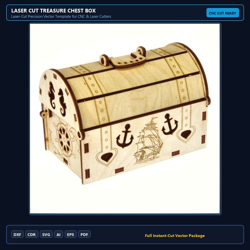 Laser Cut Treasure Chest Box